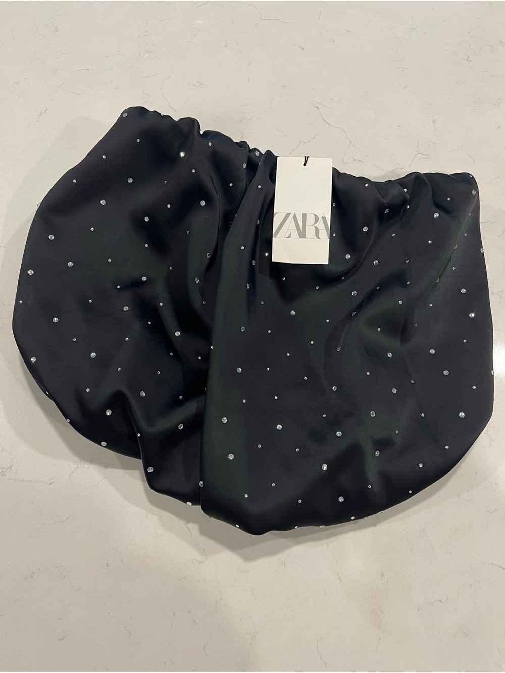 Zara rhinestone satin tube top NWT